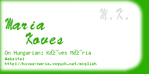 maria koves business card